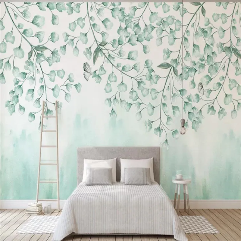 Custom wallpaper fresh green leaves watercolor style Nordic minimalist TV background wall decoration waterproof material
Custom wallpaper fresh green leaves watercolor style Nordic minimalist TV background wall decoration waterproof material