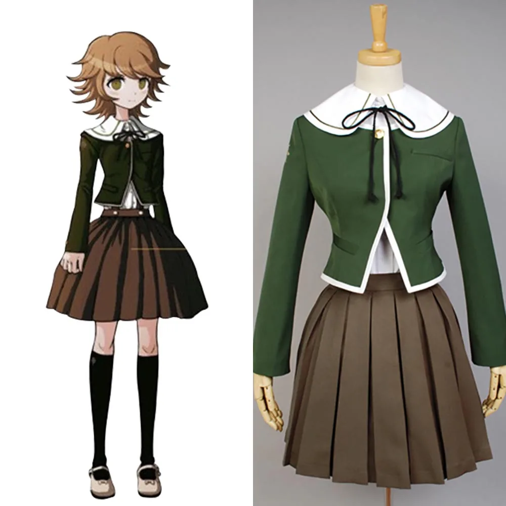 Danganronpa Косплэй Тихиро Фудзисаки костюм полный комплект униформы топ и платье для