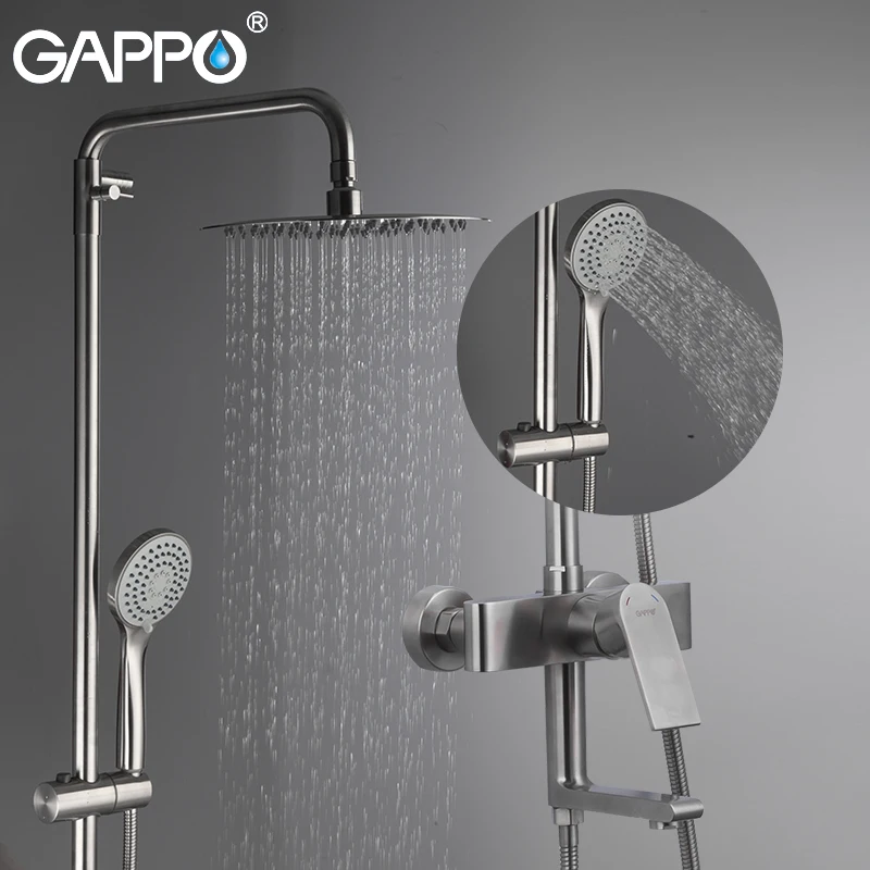 GAPPO Shower System do anheiro taps chrome wall mounted shower faucet stainless steel bathroom rainfall shower bathtub faucet
GAPPO Shower System do anheiro taps chrome wall mounted shower faucet stainless steel bathroom rainfall shower bathtub faucet