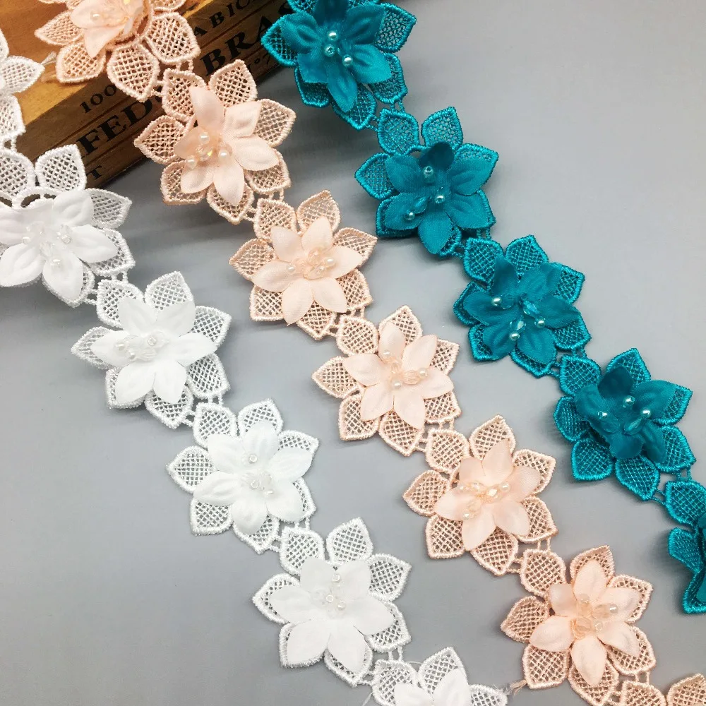 2 yards Soluble Pearl Flower Beaded Lace Fabric Trim Ribbon Embroidered Applique Sewing Craft For Costume Hat Shoes Decoration
2 yards Soluble Pearl Flower Beaded Lace Fabric Trim Ribbon Embroidered Applique Sewing Craft For Costume Hat Shoes Decoration