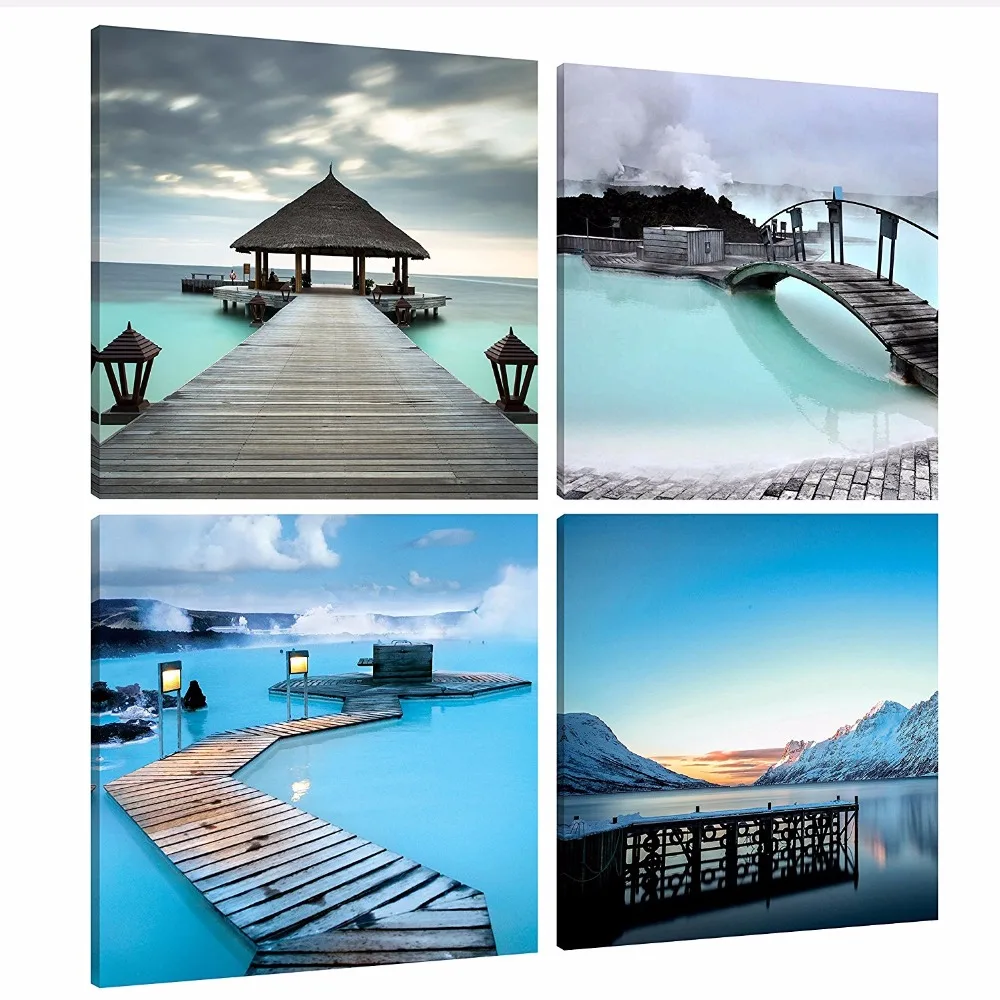 CLSTROSE 4 Panels Ocean Beach Resorts And Bridge Winter Lake Modern Painting Canvas Prints Wall Art Nature Landscape Painting
CLSTROSE 4 Panels Ocean Beach Resorts And Bridge Winter Lake Modern Painting Canvas Prints Wall Art Nature Landscape Painting