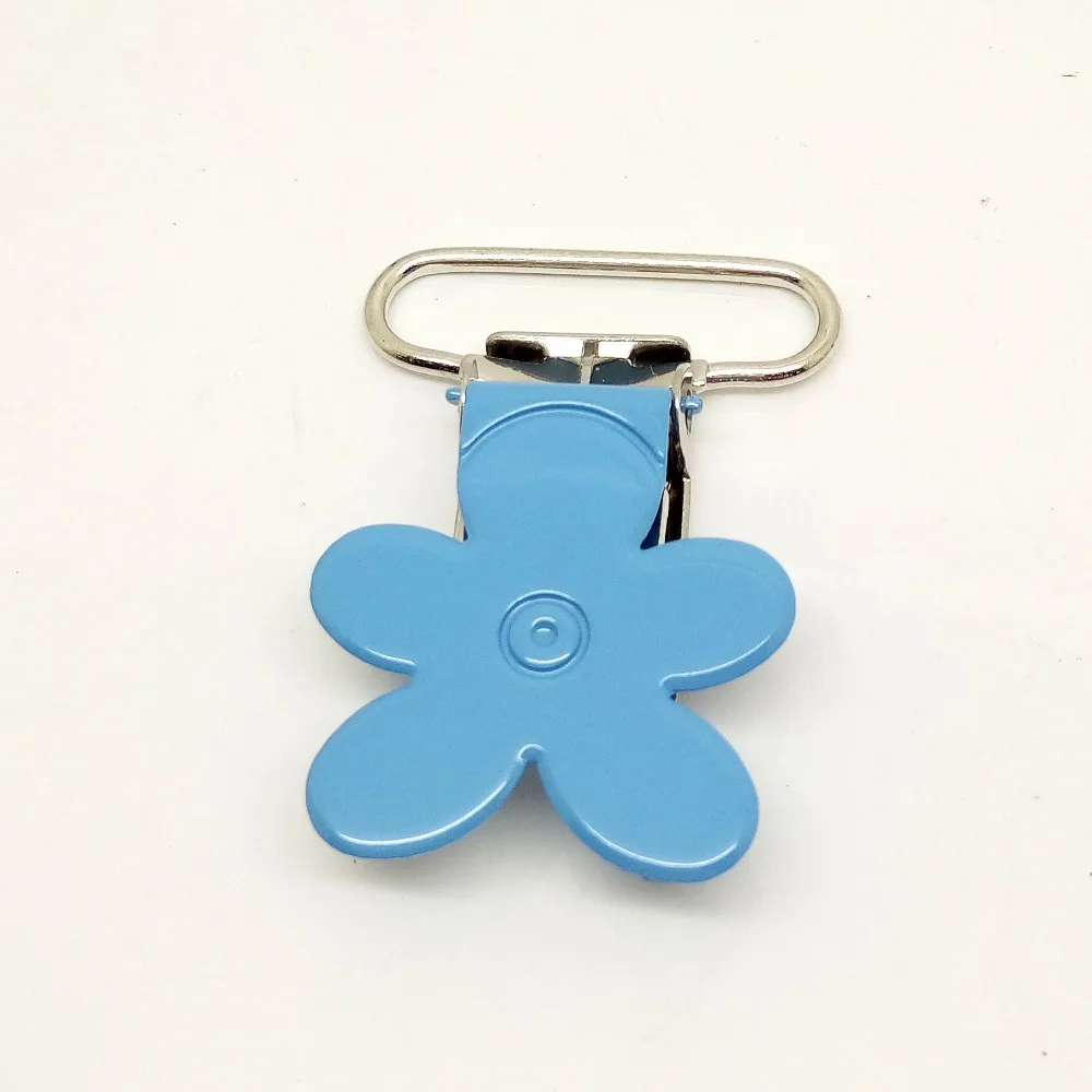 100pcs/lot custom metal suspender clip sky blue painted flower pacifier holder clip
100pcs/lot custom metal suspender clip sky blue painted flower pacifier holder clip