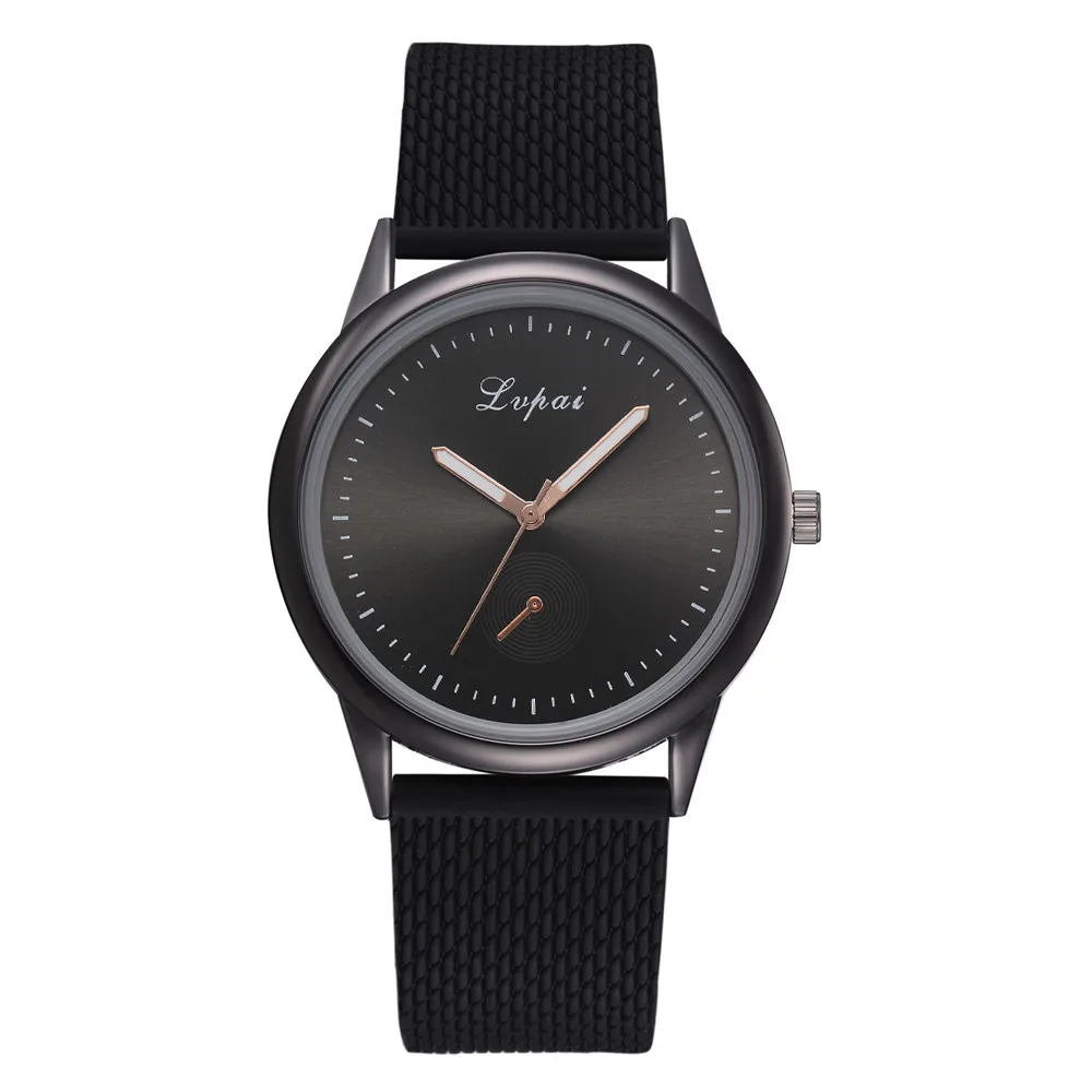 LVPAI Унисекс модные часы для мужчин и женщин кварцевые наручные простые черные