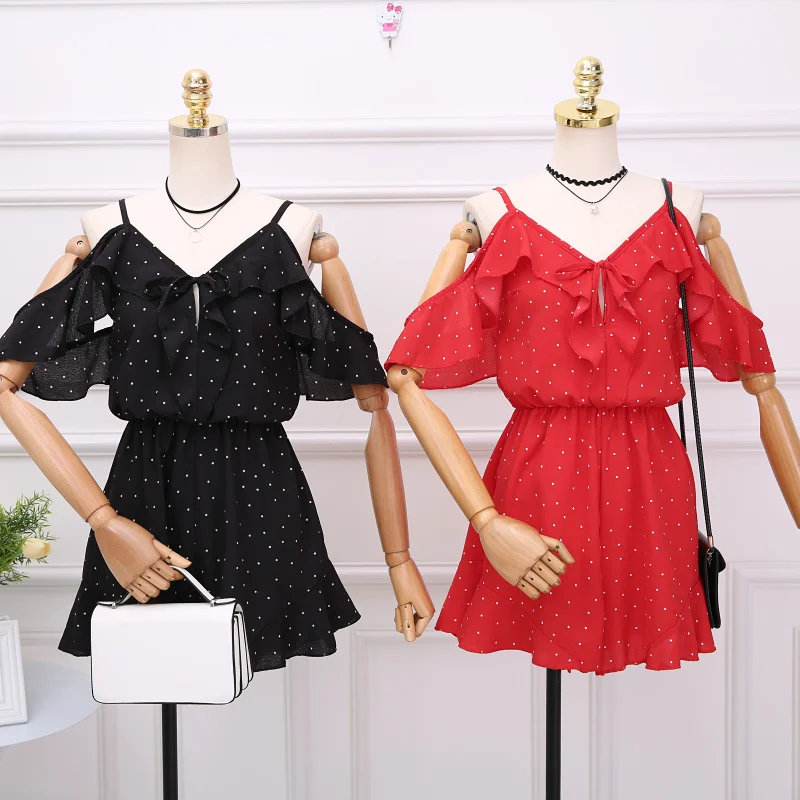 Amolapha Women Dots Playsuits Off Shoulder V Neck Ladies Casual Ruffled Playsuit Shoulder Straps Costumes
Amolapha Women Dots Playsuits Off Shoulder V Neck Ladies Casual Ruffled Playsuit Shoulder Straps Costumes
