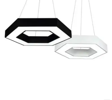 Led office chandelier hexagonal hollow gym supermarket store industrial wind internet bar messenger lamp | Лампы и освещение