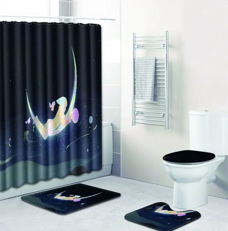 Fabric Polyester 3D Printed Waterproof Shower Curtain fairy Printing Custom Curtain For Bathroom with 3pcs bathroom mat
Fabric Polyester 3D Printed Waterproof Shower Curtain fairy Printing Custom Curtain For Bathroom with 3pcs bathroom mat