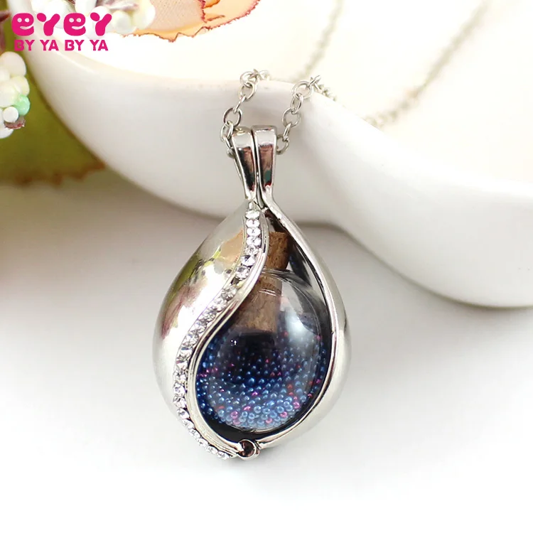 

1PC Tear Drop Locket Pendant With Glass Ball Memory Locket Cremation Necklace Fillable Jewelry