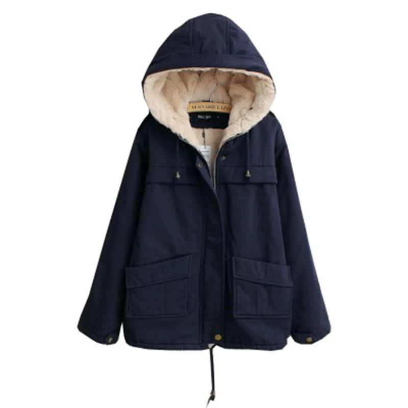 Women Lambswool Coats Winter Casual Hooded Patchwork Lambswool Loose Cotton Jackets Female Loose Cotton Outwears FP1738
Women Lambswool Coats Winter Casual Hooded Patchwork Lambswool Loose Cotton Jackets Female Loose Cotton Outwears FP1738