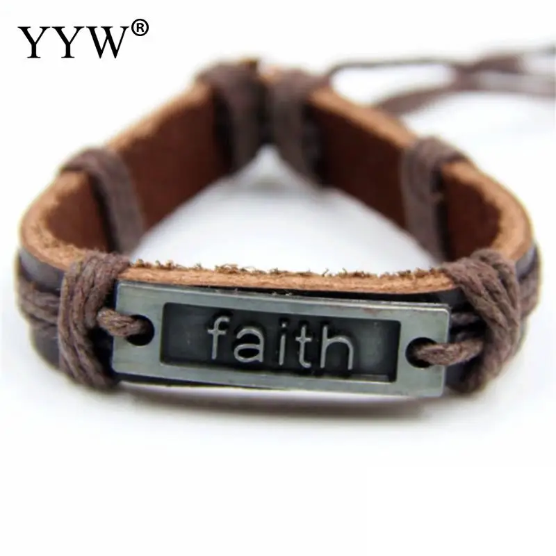 YYW high quality charm bracelets for men jewelry punk brown leather bangles unisex wristband faith charm bracelet jewelry women
YYW high quality charm bracelets for men jewelry punk brown leather bangles unisex wristband faith charm bracelet jewelry women