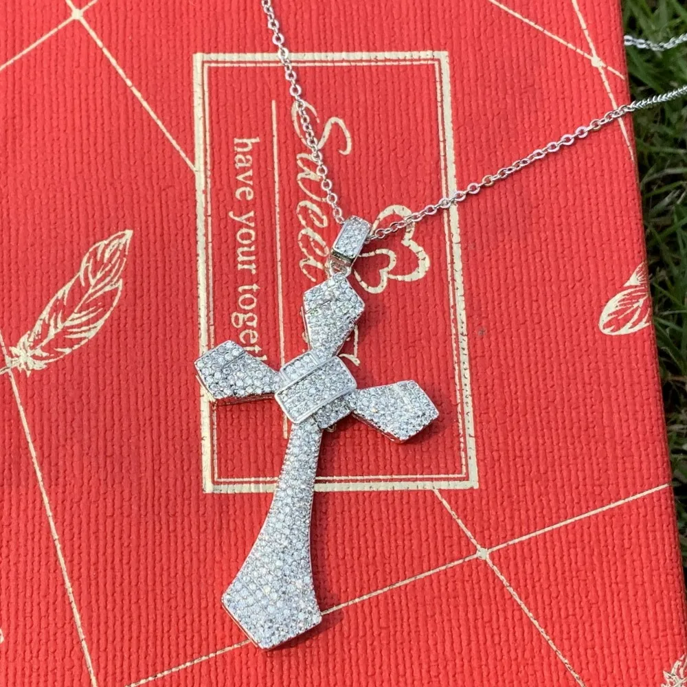 Hip Hop Stunning New Arrival Top Selling Luxury Jewelry 925 Sterling Silver Pave White 5A CZ Party Cross Pendant Women Necklace
Hip Hop Stunning New Arrival Top Selling Luxury Jewelry 925 Sterling Silver Pave White 5A CZ Party Cross Pendant Women Necklace