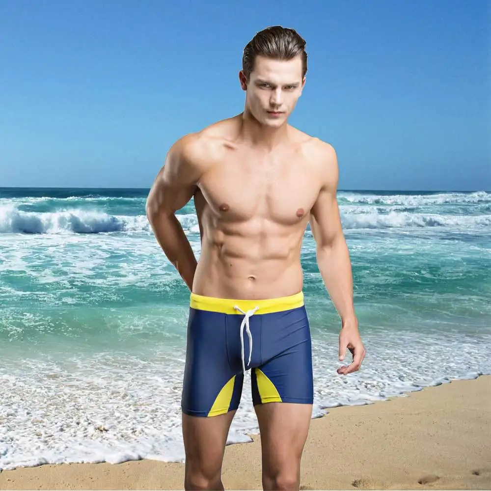 Фото Мужские шорты для плавания с завязками плавки серфинга пляжные короткие Мужской(China)