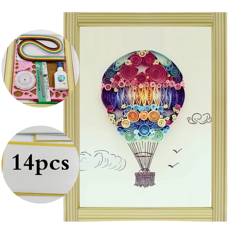 16 colorful Quilling Paper Craft Kits 14Pcs Tool set Rolling Strips DIY Collection Home Decoration Crafts air balloon Decorating
16 colorful Quilling Paper Craft Kits 14Pcs Tool set Rolling Strips DIY Collection Home Decoration Crafts air balloon Decorating