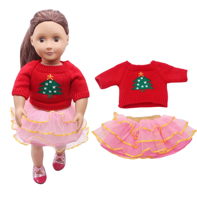 Doll clothes red Christmas tree sweater + pink skirt toy accessories fit 18 inch Girl doll and 43 cm baby dolls c296
Doll clothes red Christmas tree sweater + pink skirt toy accessories fit 18 inch Girl doll and 43 cm baby dolls c296