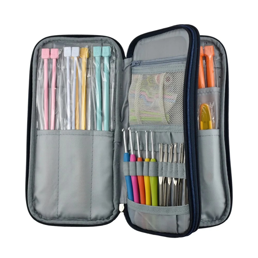 Crochet Hooks Set 17pcs 0.6-4.5mm Crochet Hook Needles 14pcs Straight Knitting Needles Set With Blue Case Sweater Sewing Tools
Crochet Hooks Set 17pcs 0.6-4.5mm Crochet Hook Needles 14pcs Straight Knitting Needles Set With Blue Case Sweater Sewing Tools
