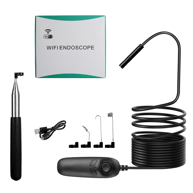 Y12 3.5m Semi-rigid cable 8MM lens wireless camera endoscope adjustable LED lights for android ios phone with retail carton box |