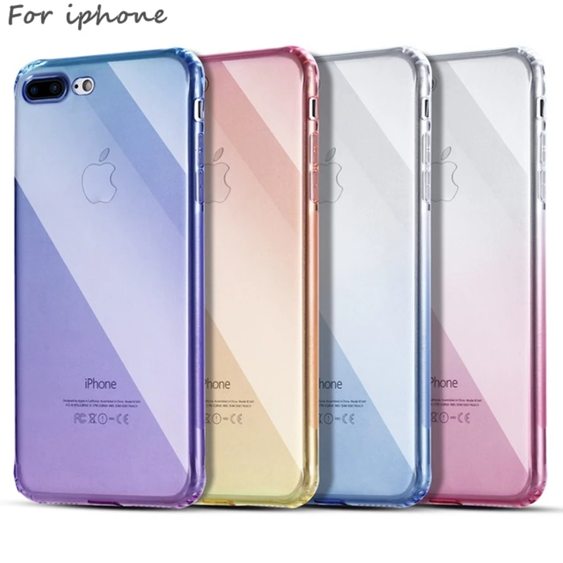 Чехол градиентной расцветки Perciron из ТПУ чехол для iPhone 6 S 7 Plus прозрачный мягкий