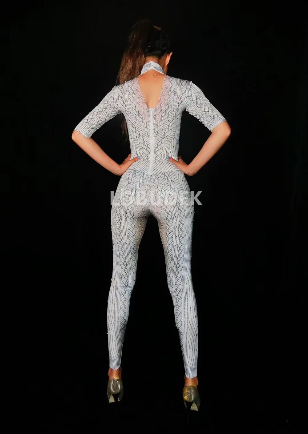 Personality Printing White Skinny Jumpsuit Stretch Sexy Slim Bodysuit Women Performance Clothing Nightclub Singer Stage Costume
Personality Printing White Skinny Jumpsuit Stretch Sexy Slim Bodysuit Women Performance Clothing Nightclub Singer Stage Costume