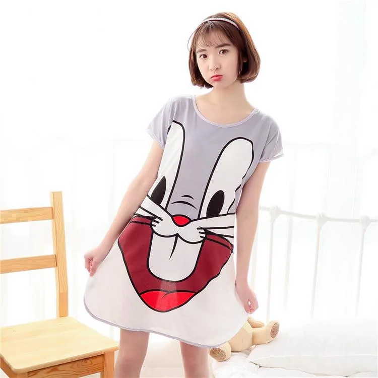 2022 Fashion Cartoon Women's Sleepwear new Short Sleeve Sleep shirt nightgown Women's Home Clothes AW7869
2022 Fashion Cartoon Women's Sleepwear new Short Sleeve Sleep shirt nightgown Women's Home Clothes AW7869