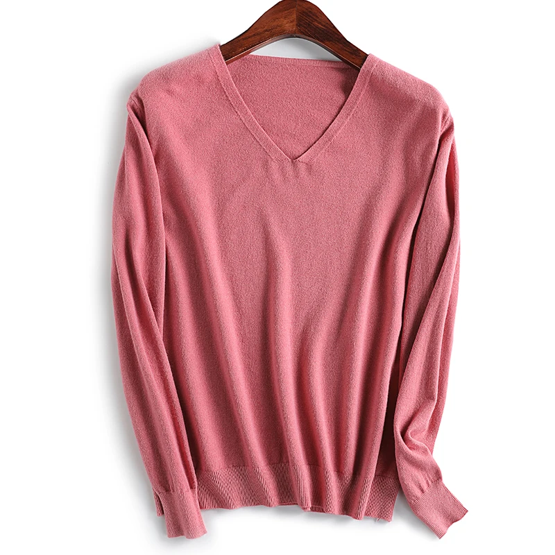 BARESKIY 2019 new V-neck pullover wool long-sleeved shirt thin sweater women loose solid color long-sleeved knit bottoming shirt
BARESKIY 2019 new V-neck pullover wool long-sleeved shirt thin sweater women loose solid color long-sleeved knit bottoming shirt
