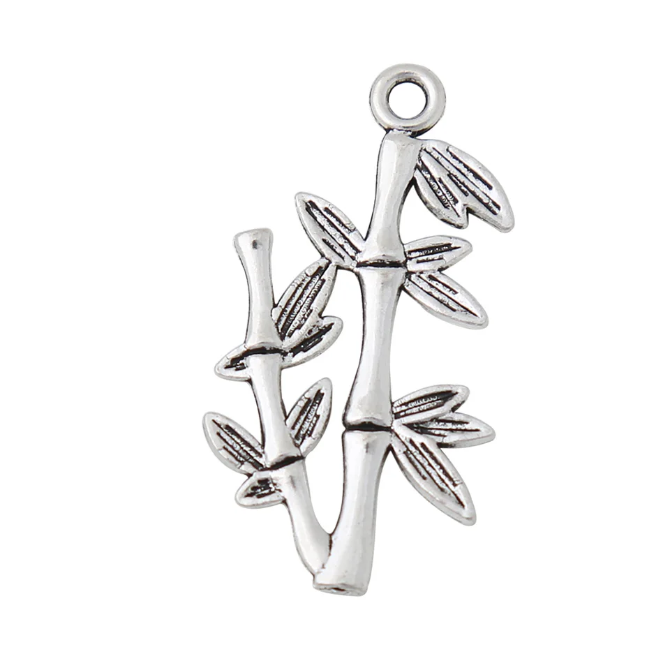 

RAINXTAR Fashion Antique Silver Color Alloy Bamboo Charms Plant Charms 15*29mm 100pcs AAC043