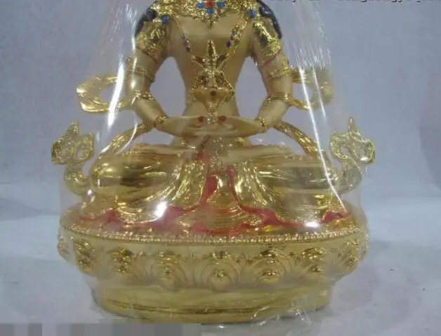 S02784 12 Tibet Buddhism Fane Bronze Copper Gild Painted Amitayus Guanyin Buddha Statue
S02784 12 Tibet Buddhism Fane Bronze Copper Gild Painted Amitayus Guanyin Buddha Statue