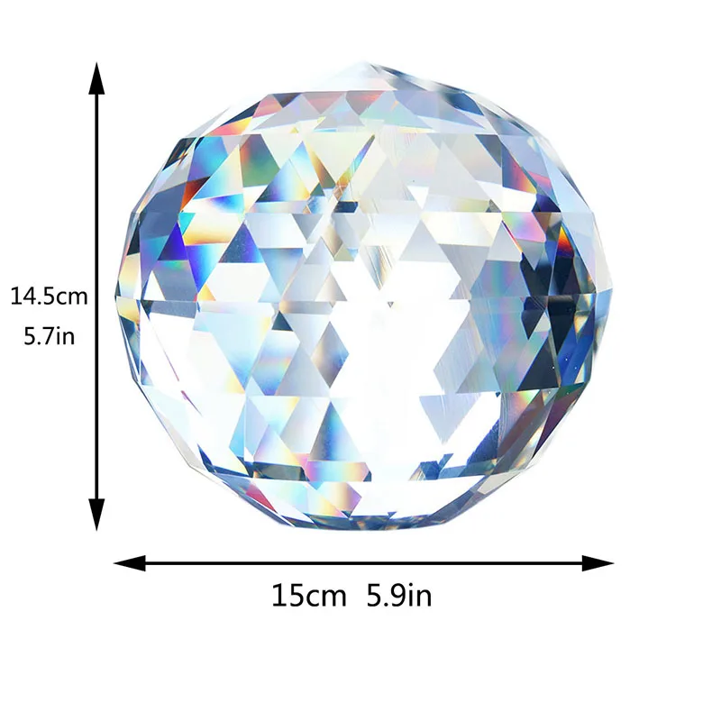 H&D Clear Cut Crystal Glass Ball 150mm/5.9inch Translucent Faceted Gazing Ball Sphere Prism Suncatcher Fengshui Home Hotel Decor
H&D Clear Cut Crystal Glass Ball 150mm/5.9inch Translucent Faceted Gazing Ball Sphere Prism Suncatcher Fengshui Home Hotel Decor
