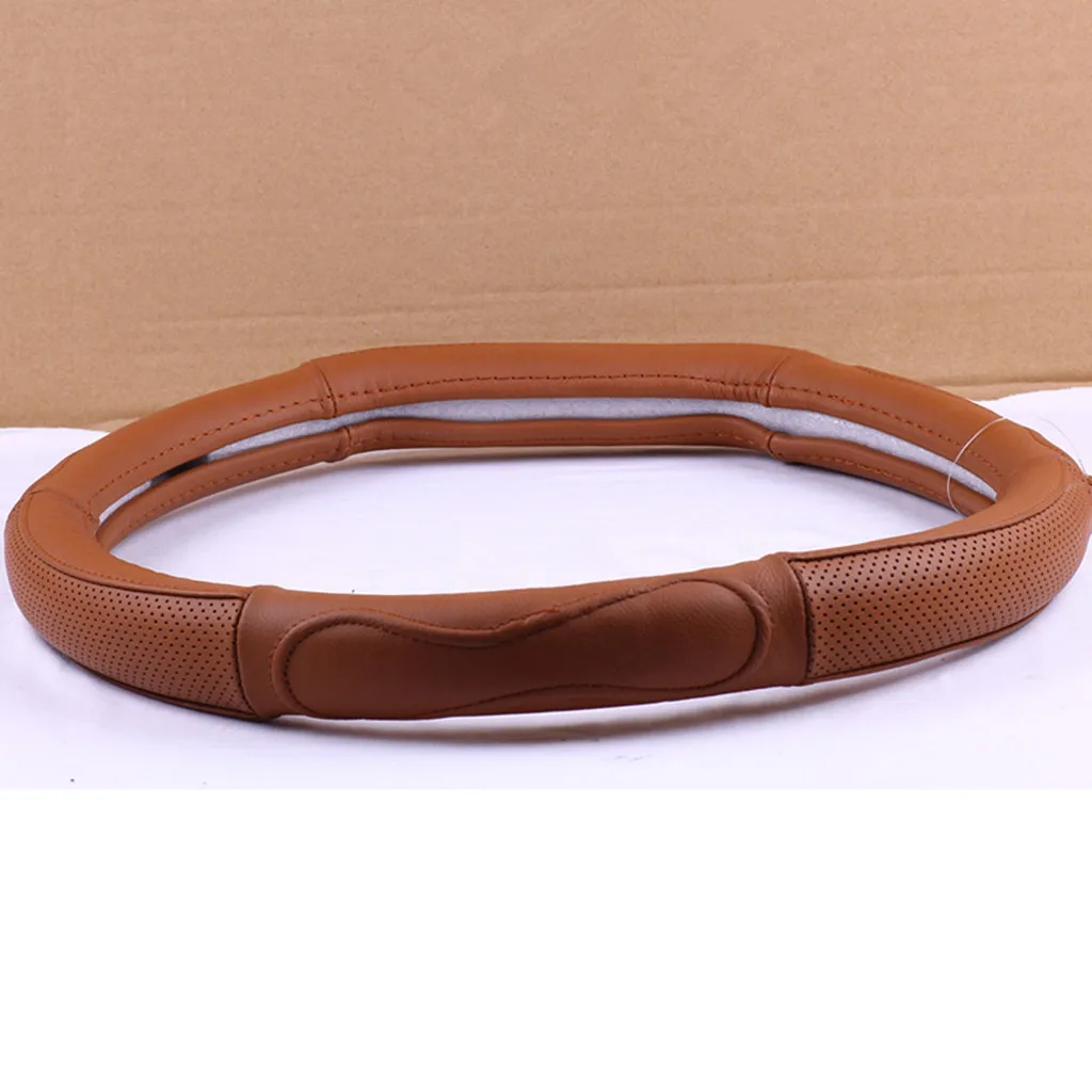 Auto Car Accessories Steering Wheel Cover Leather Universal Anti-Slip Accessorie 38cm 15inch High Durability Wear Resistance | Автомобили