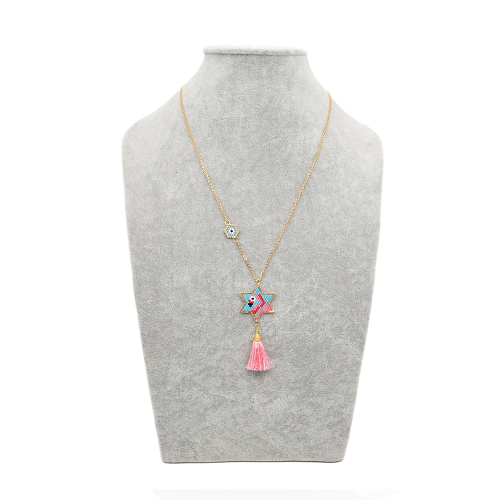 Go2boho MIYUKI Necklaces Women Pink Flamingo Necklace Evil Eye Tassel Jewelry Choker Gift Handmade Stainless Steel Gold Chain
Go2boho MIYUKI Necklaces Women Pink Flamingo Necklace Evil Eye Tassel Jewelry Choker Gift Handmade Stainless Steel Gold Chain