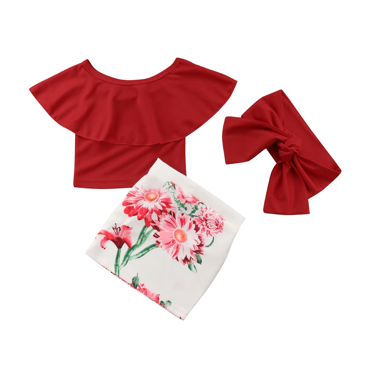 3PCS Newborn Kids Baby Girls Clothes Sets Off Shoulder Tops Floral Skirt Cotton Casual Headbands Outfits Girl 1-6T
3PCS Newborn Kids Baby Girls Clothes Sets Off Shoulder Tops Floral Skirt Cotton Casual Headbands Outfits Girl 1-6T