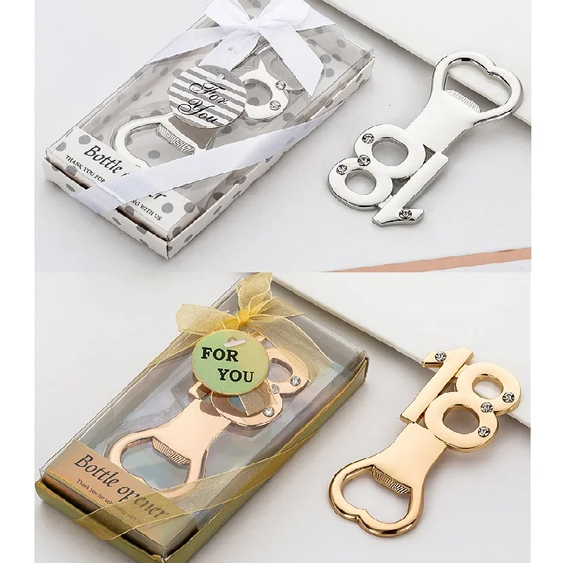 100pcs Number 18 Gold Silver Bottle Opener with Rhinestone 18th Year Anniversary Keepsake Wedding Gift 18th Birthday Gift CT0034
100pcs Number 18 Gold Silver Bottle Opener with Rhinestone 18th Year Anniversary Keepsake Wedding Gift 18th Birthday Gift CT0034
