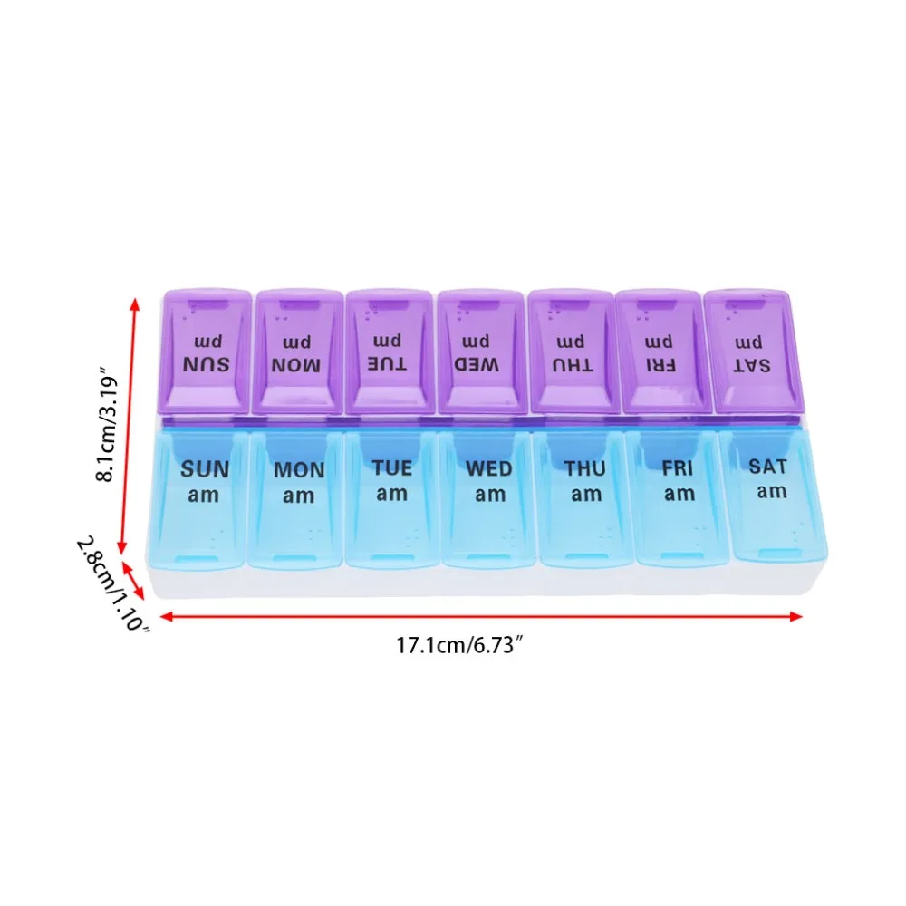 14 Slots 7 Day Tablet Pill Box Medicine Organizer Container Case Portable Health Care Pill Splitters
14 Slots 7 Day Tablet Pill Box Medicine Organizer Container Case Portable Health Care Pill Splitters
