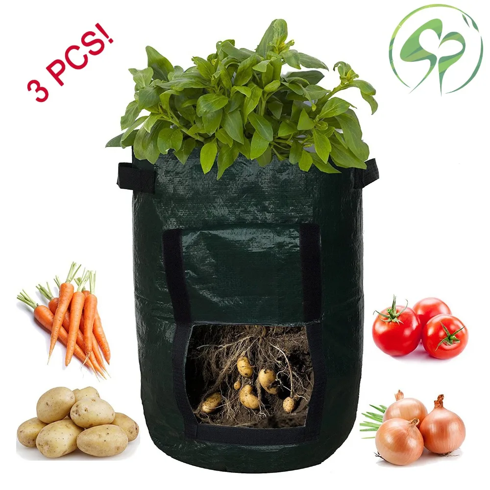3Pcs DIY Potato Grow Bags Planter PE Cloth Planting Container Garden Pots Planters Vegetable Planting Bags Home Garden Supplies
3Pcs DIY Potato Grow Bags Planter PE Cloth Planting Container Garden Pots Planters Vegetable Planting Bags Home Garden Supplies