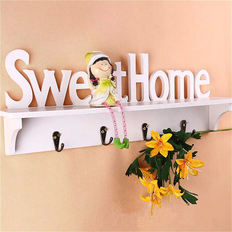 Настенные полки sweetome с деревянными буквами держатели для хранения ключей и