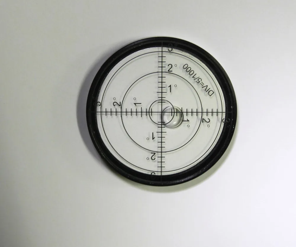 Aluminium Case Precision Round Bullseye Spirit Bubble Surface Level for Surveying and vehicles , D60mm ,Accuracy 15'/2
Aluminium Case Precision Round Bullseye Spirit Bubble Surface Level for Surveying and vehicles , D60mm ,Accuracy 15'/2