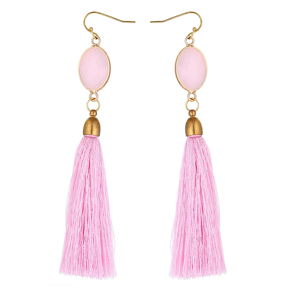 New Design Women Girls Natural Rose Quartz Pink Tassel Earrings Bohemian Dangle Drop Natural Stone Fringe Earrings
New Design Women Girls Natural Rose Quartz Pink Tassel Earrings Bohemian Dangle Drop Natural Stone Fringe Earrings