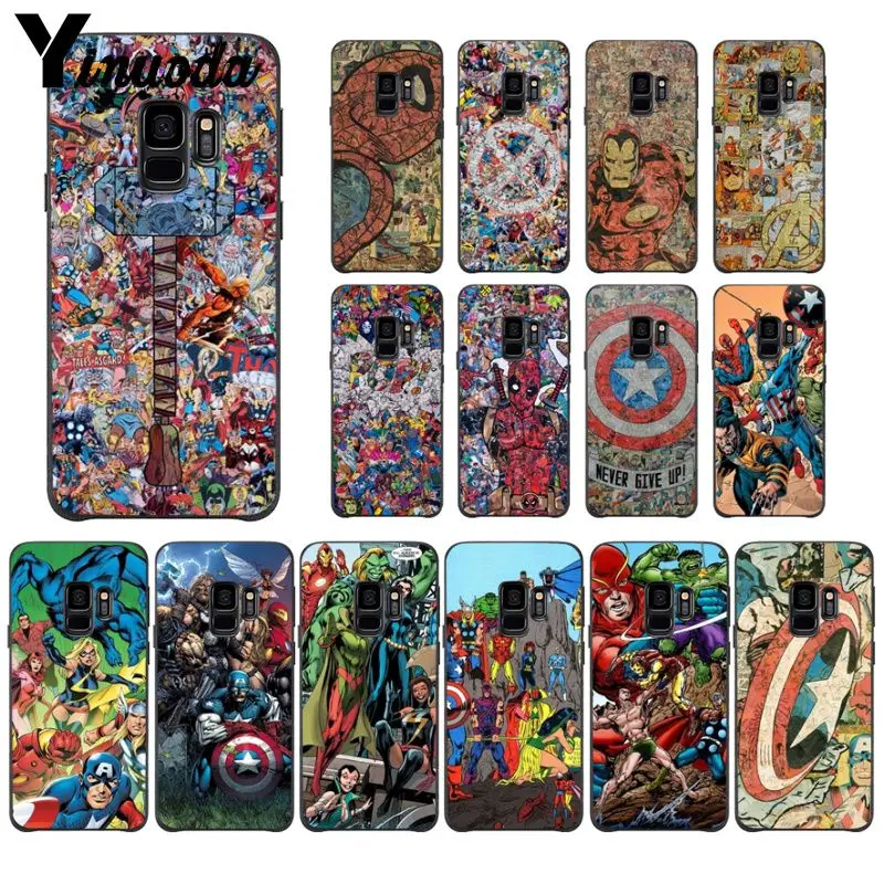 Yinuoda Marvel Avengers Heros Comics Ultra Thin Cartoon Phone Case For GALAXY s5 s6 edge plus s7 s8 s9 | Мобильные телефоны и