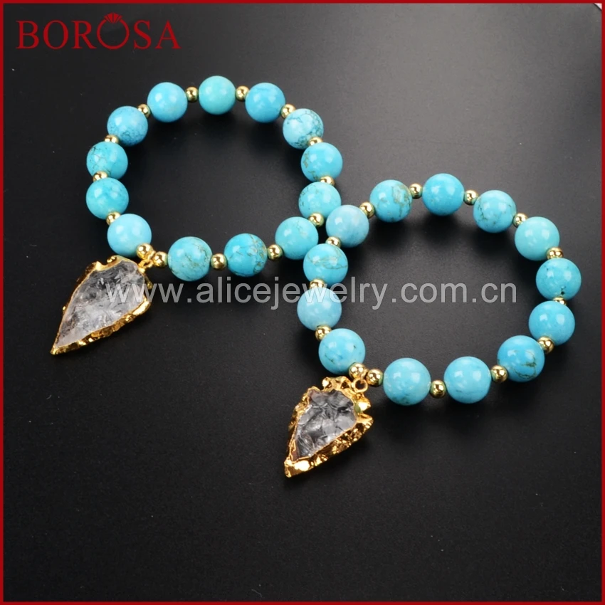 Браслеты BOROSA Drusy, наконечник стрелы, Женский кварцевый кристаллический браслет с синими камнями Howlite, браслеты G1169
Браслеты BOROSA Drusy, наконечник стрелы, Женский кварцевый кристаллический браслет с синими камнями Howlite, браслеты G1169