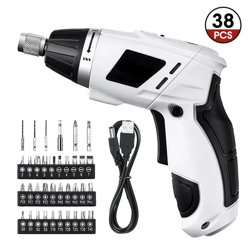 38 шт./компл. 3 6 V 1300mAh мощность USB электрическая отвертка дрель набор прецизионных