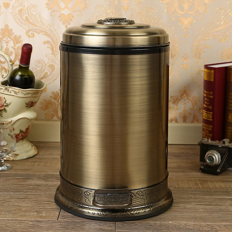 Fashion 6/10L Stainless Steel Metal Trash Bins Bronze Dustbin Foot Pedal Trash Can Kitchen For Home Decoration LJT001B
Fashion 6/10L Stainless Steel Metal Trash Bins Bronze Dustbin Foot Pedal Trash Can Kitchen For Home Decoration LJT001B
