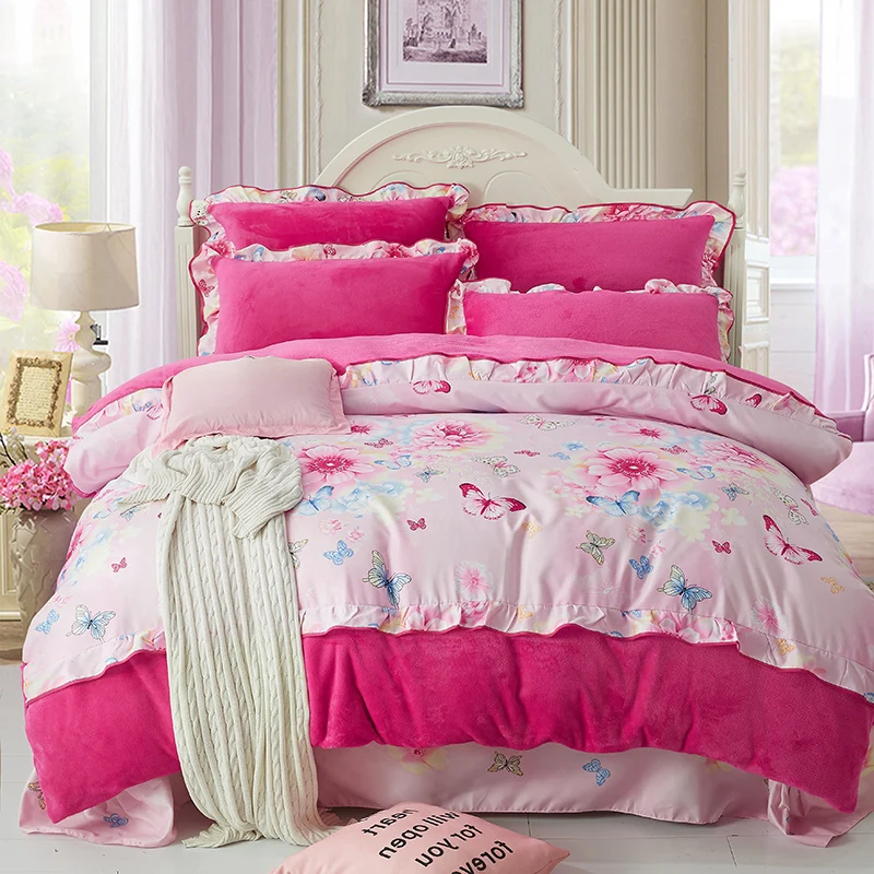 Thickening farai Queen King size Bedding Set Soft Bedclothes Luxury Duvet/Quilt Cover Bed Linen sheet set 4 Pieces Bedding Sets
Thickening farai Queen King size Bedding Set Soft Bedclothes Luxury Duvet/Quilt Cover Bed Linen sheet set 4 Pieces Bedding Sets