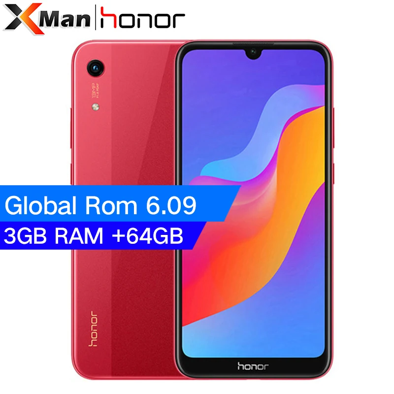 Смартфон Honor 8A с глобальной оперативной памятью 3 Гб ОЗУ 64 ПЗУ 4G LTE 6 09 дюйма 3020 мАч