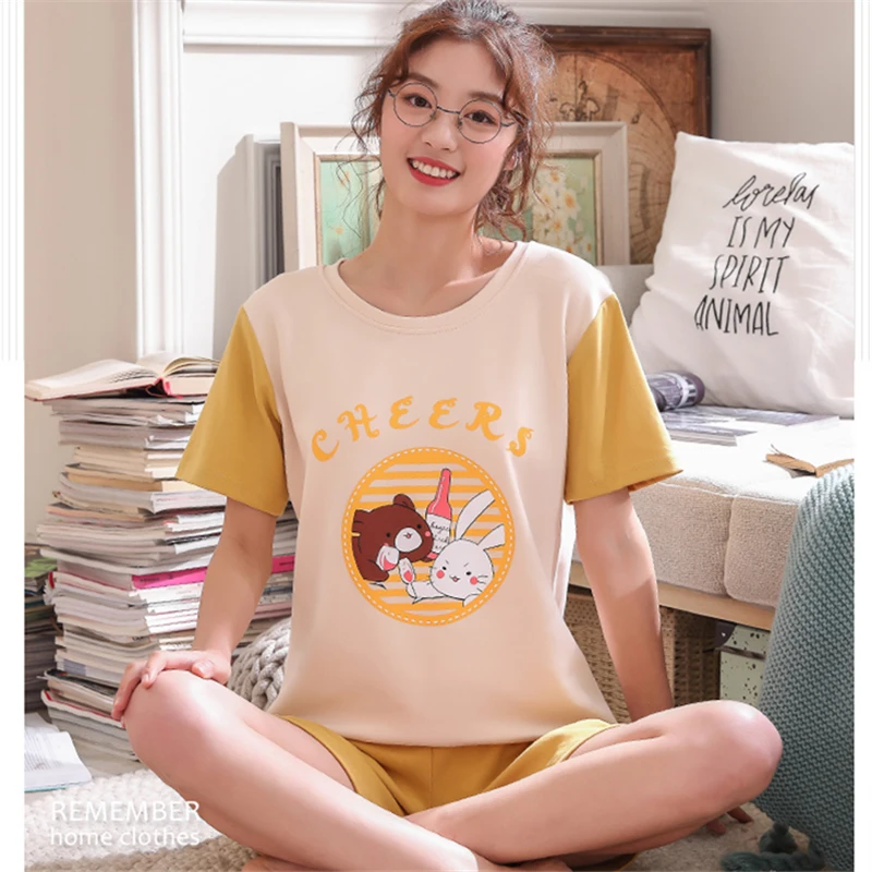 Pajamas Set Women Pyjamas Women Sleepwear Night Suit Pijama Mujer Home Wear Women Plus Size 2021 Summer Cartoon Cotton Nightwear
Pajamas Set Women Pyjamas Women Sleepwear Night Suit Pijama Mujer Home Wear Women Plus Size 2021 Summer Cartoon Cotton Nightwear