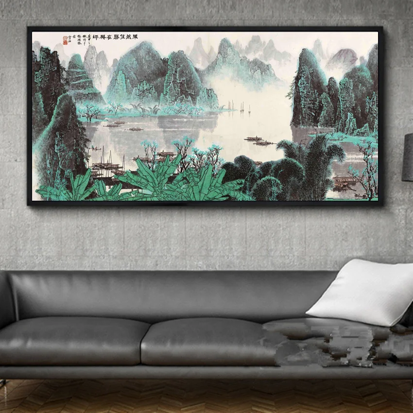 Chinese Ink Landscape Oil painting on Canvas Wall Art Picture for Living Room Home Decor Art Deco Paintings
Chinese Ink Landscape Oil painting on Canvas Wall Art Picture for Living Room Home Decor Art Deco Paintings