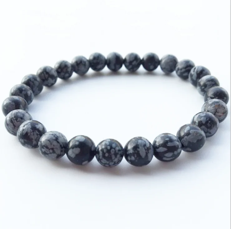 Fashion Natural Snowflake Obsidian Bracelet Natural Stone Bracelet Energy DIY Jewelry Female Gift Accessories
Fashion Natural Snowflake Obsidian Bracelet Natural Stone Bracelet Energy DIY Jewelry Female Gift Accessories