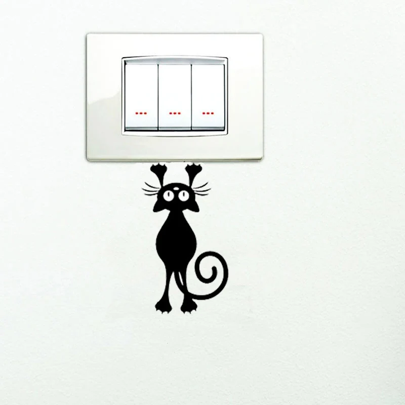 Black Cute Kitten Switch Sticker for home decor Vinyl Living Room background decals individuality Cartoon cat Wall Stickers
Black Cute Kitten Switch Sticker for home decor Vinyl Living Room background decals individuality Cartoon cat Wall Stickers