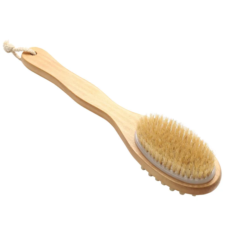 Both Sides Natural Bristles Scrubber Long Handle Wooden Spa Shower Brush Bath Body Massage Brushes
Both Sides Natural Bristles Scrubber Long Handle Wooden Spa Shower Brush Bath Body Massage Brushes
