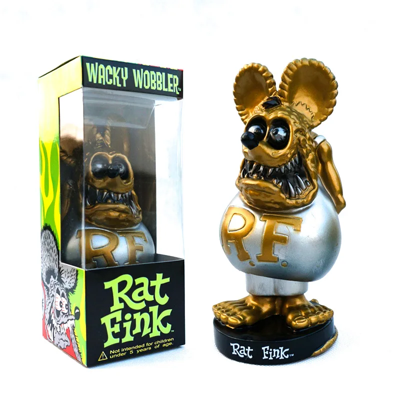 RAT FINK Bobblehead Doll Crazy Mouse Action Figure Ratfink Model Toys for Car Decoration
RAT FINK Bobblehead Doll Crazy Mouse Action Figure Ratfink Model Toys for Car Decoration