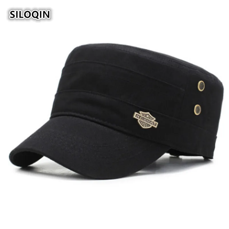 SILOQIN Summer New Trend Cotton Wild Solid Color Military Hats Adjustable Men's Flat Cap Leisure Riding Mountaineering Visor Hat
SILOQIN Summer New Trend Cotton Wild Solid Color Military Hats Adjustable Men's Flat Cap Leisure Riding Mountaineering Visor Hat