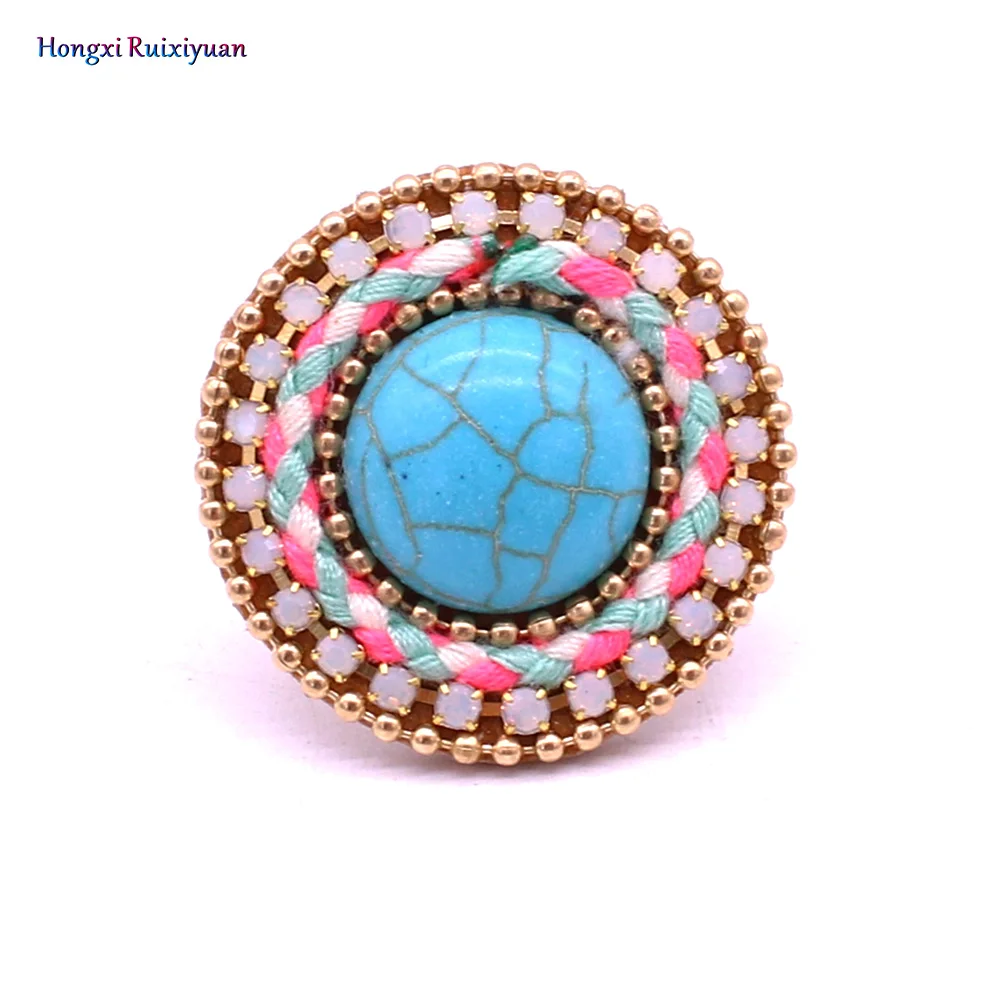 New Ring Bohemian Style Handmade Rhinestone Round Rings for women Natural Stone Fashion Finger Jewelry Wedding Party Gifts
New Ring Bohemian Style Handmade Rhinestone Round Rings for women Natural Stone Fashion Finger Jewelry Wedding Party Gifts