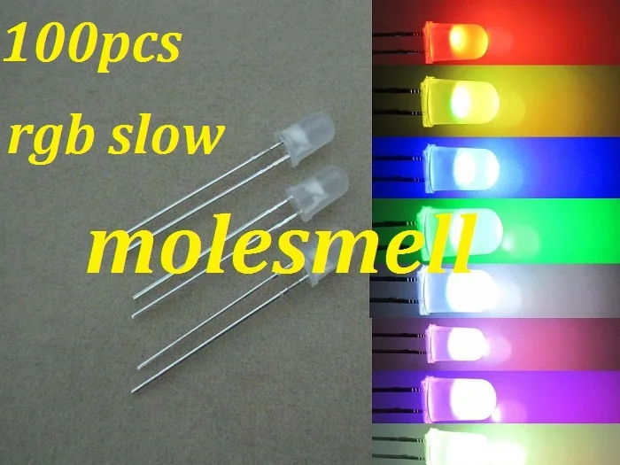 100 шт. 5 мм Рассеянный RGB Радуга медленно мигающий красный зеленый синий светодиод s
100 шт. 5 мм Рассеянный RGB Радуга медленно мигающий красный зеленый синий светодиод s